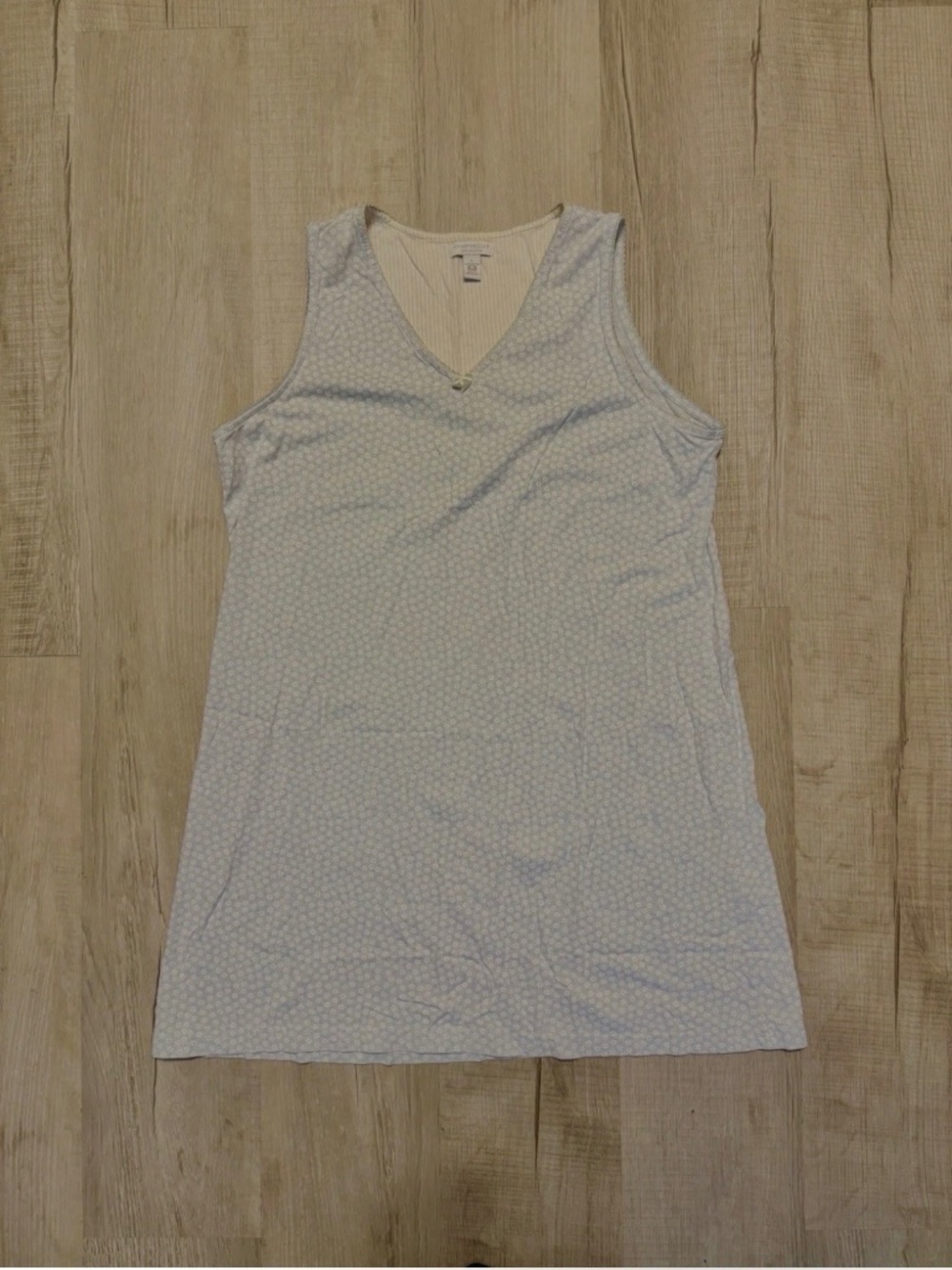 Charter Club Intimates Vintage 100% Cotton Nightgown Blue Floral Sleeveless L